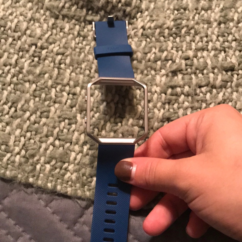 FitBit Blaze Blue and Silver Band